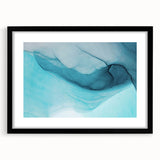 Framed wall art showcasing a stunning glacier landscape design, featuring a black frame with a mat, perfect for modern home decor and nature enthusiasts.