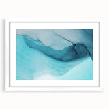 Framed landscape wall art featuring a stunning glacier design, with a white mat and sleek frame, ideal for modern home decor and adding a touch of nature's beauty.