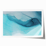 Rolled print of a stunning glacier landscape design, showcasing vibrant blues and whites, ideal for home decor. Packaged securely in a cardboard tube for safe delivery.