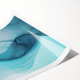 Stunning rolled print of a glacier landscape wall art design, showcasing vibrant blues and whites, perfect for modern home decor. Packaged securely for delivery.