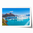 Stunning glacier landscape wall art print showcasing vivid blues and whites, ideal for modern decor. Perfectly rolled for easy framing and display.