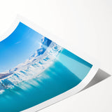 Vibrant rolled canvas print showcasing a stunning glacier landscape design, featuring icy blues and whites, perfect for enhancing any modern decor.