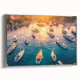 Framed canvas wall art from the Harbor Design collection, showcasing a serene landscape with silver accents, ideal for modern home decor. The piece features calming colors and a stunning side view, enhancing any living space with elegance.