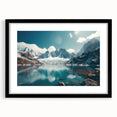 Framed black wall art featuring a serene harbor landscape design, complete with a white mat, perfect for modern home decor. Ideal for adding elegance to any room.