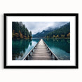 Framed landscape wall art collection showcasing a serene harbor scene, featuring a black mat and elegant frame, perfect for modern home decor.
