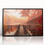Framed wall art featuring a serene harbor landscape design, showcasing vibrant colors and intricate details, set in a sleek black frame for modern decor enhancement. Perfect for adding a touch of tranquility to home or office spaces.