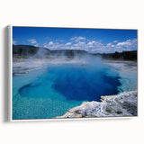 Framed canvas wall art showcasing a serene hot spring landscape with vibrant colors and intricate details, perfect for enhancing any living space.