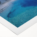 Rolled canvas wall art showcasing a serene hot spring landscape design, featuring vibrant colors and intricate details, ideal for home decor.