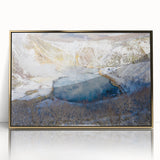 Framed acrylic wall art featuring a serene hot spring landscape, showcasing vibrant colors and intricate details, perfect for enhancing home decor with a calming aesthetic.