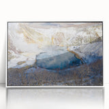 Framed acrylic wall art depicting a serene hot spring landscape, showcasing vibrant colors and intricate details, perfect for enhancing modern home decor.