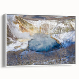 Framed canvas wall art showcasing a serene hot spring landscape design with vibrant colors and intricate details, ideal for enhancing home decor.