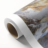 Vibrant rolled canvas artwork showcasing a serene hot spring landscape with lush greenery and misty mountains, ideal for enhancing home decor and relaxation.