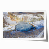 Rolled print of serene hot spring landscape wall art, showcasing vibrant colors and natural scenery, ideal for home decor or relaxation spaces.