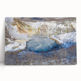 Stretched canvas wall art showcasing a vibrant hot spring landscape design, featuring rich colors and natural elements, perfect for home decor or relaxation spaces.