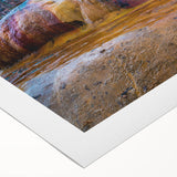 Vibrant rolled canvas wall art showcasing a serene hot spring landscape design, featuring lush greenery and calming blue water, perfect for enhancing home decor.