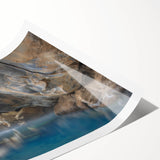 Vibrant rolled print of a serene hot spring landscape, showcasing lush greenery and gentle water flow, ideal for enhancing home decor with a tranquil atmosphere.