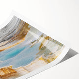 Stunning rolled print of a serene hot spring landscape, showcasing vibrant colors and intricate details, ideal for home decor or art collection.