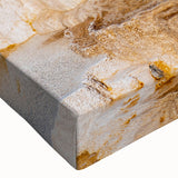 Close-up of a vibrant hot spring landscape design on stretched canvas, showcasing rich colors and intricate details, ideal for modern home decor.