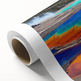 Rolled canvas wall art showcasing a serene hot spring landscape design, featuring vibrant colors and intricate details, perfect for enhancing any living space.