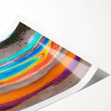 Rolled print showcasing a serene hot spring landscape design, featuring vibrant colors and intricate details, ideal for home decor or office art display.