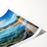 Stunning rolled print of a tranquil hot spring landscape featuring vibrant colors and serene natural elements, ideal for enhancing home decor and relaxation spaces.