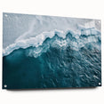 Acrylic glass wall art featuring a stunning iceberg landscape design, displayed in a side view with sleek pins. Ideal for modern decor and nature enthusiasts.