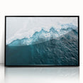 Black-framed acrylic artwork showcasing a stunning iceberg landscape design, perfect for modern home decor. Ideal for adding a touch of elegance to any room.