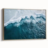 Framed canvas wall art showcasing a stunning iceberg design with elegant gold accents, perfect for modern home decor. Vibrant colors and intricate details enhance any interior space.