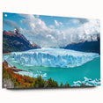 Acrylic glass wall art collection showcasing a stunning landscape of icebergs, viewed from the side, mounted with pins for modern decor. Perfect for contemporary interiors.