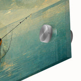 Vibrant acrylic glass wall art featuring a serene lake landscape design, showcasing rich colors and intricate details, perfect for modern home decor.