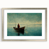 Framed wall art collection showcasing serene landscapes and lakes, featuring a silver frame and matting, ideal for enhancing home decor and creating a tranquil ambiance.