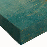 Close-up of a stretched canvas wall art piece showcasing a serene lake landscape with vibrant blue waters, lush green foliage, and soft clouds, perfect for home decor.