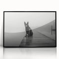 Framed acrylic wall art showcasing a serene lakeside landscape with rich colors, set in a sleek black frame, perfect for modern home decor.