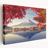 Stretched canvas wall art showcasing a serene lake landscape design with vibrant colors and intricate details, ideal for home decor and relaxation spaces.