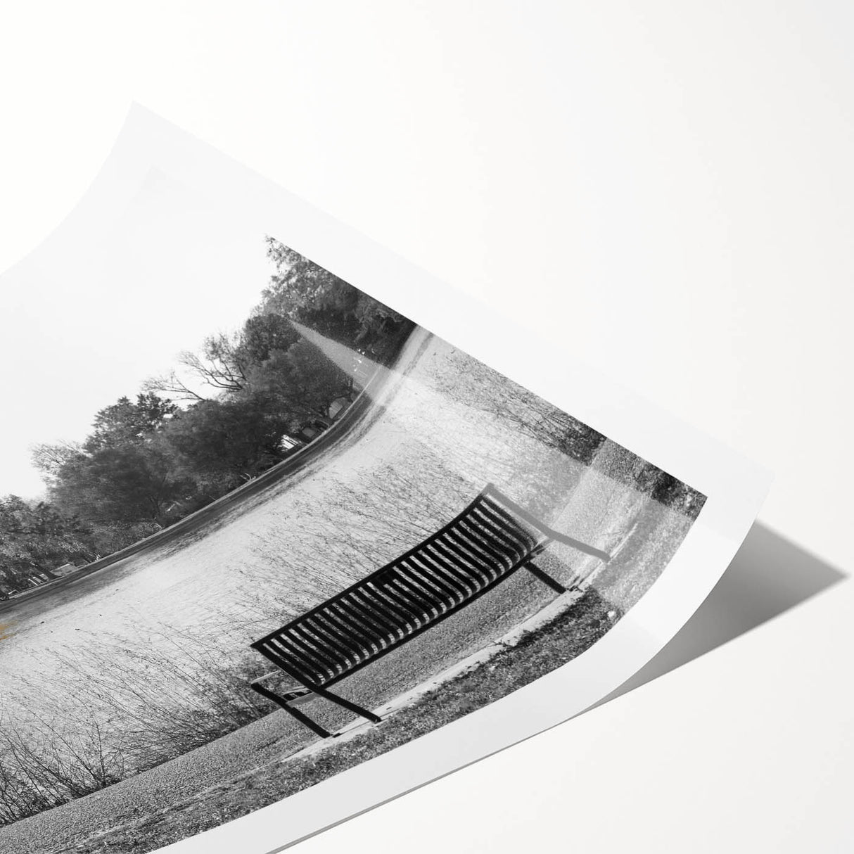 Vibrant landscape wall art print showcasing serene lakes and lush greenery, rolled and securely packaged in a protective cardboard tube for easy display.