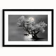 Framed wall art collection showcasing serene landscapes and tranquil lakes, featuring a sleek black frame and mat, perfect for enhancing modern home decor.