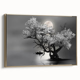 Framed canvas wall art collection showcasing serene lake landscapes with a gold frame, perfect for enhancing home decor and creating a tranquil atmosphere.