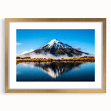 Framed wall art of serene lake landscapes with a gold mat, showcasing vibrant colors and intricate details, perfect for home decor enhancement.
