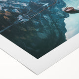 Stunning rolled canvas wall art showcasing a serene lake landscape at sunset, featuring vibrant colors and intricate details, ideal for home decor.