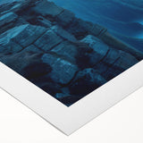 Rolled canvas depicting a serene lighthouse landscape, showcasing vibrant sunset colors and intricate details, perfect for home decor or art collection.