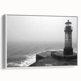 Framed canvas wall art depicting a serene lighthouse landscape design, showcasing vibrant colors and intricate details, ideal for coastal decor enthusiasts.