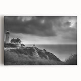 Stretched canvas wall art showcasing a serene lighthouse landscape design, featuring vibrant colors and intricate details, ideal for coastal-themed home decor.