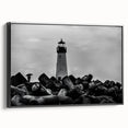 Framed canvas wall art depicting a scenic lighthouse landscape design with vibrant colors and detailed textures, perfect for enhancing home decor.