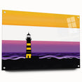 Acrylic glass wall art featuring a vibrant landscape design of a lighthouse, showcasing intricate details and colors, ideal for coastal home decor.