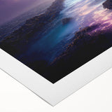 Rolled canvas artwork showcasing a serene coastal landscape with a lighthouse, featuring vibrant colors and intricate details, ideal for home decor.