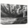 Acrylic glass wall art collection displaying a side view of a lighthouse design, featuring vibrant colors and intricate details, ideal for coastal decor enthusiasts.