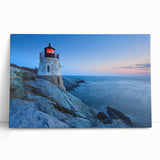 Stretched canvas wall art featuring a serene lighthouse landscape design, showcasing vibrant colors and intricate details, perfect for enhancing home decor.