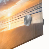 Close-up of a stunning acrylic wall art piece depicting a vibrant lighthouse landscape, featuring rich colors and intricate details, ideal for coastal home decor.