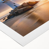 Stunning rolled canvas wall art featuring a vibrant lighthouse design, showcasing rich colors and intricate details, perfect for coastal-themed decor.