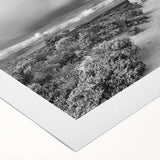 Rolled canvas artwork showcasing a serene lighthouse landscape design, highlighting vibrant blues and greens, perfect for coastal-themed decor or wall art collections.